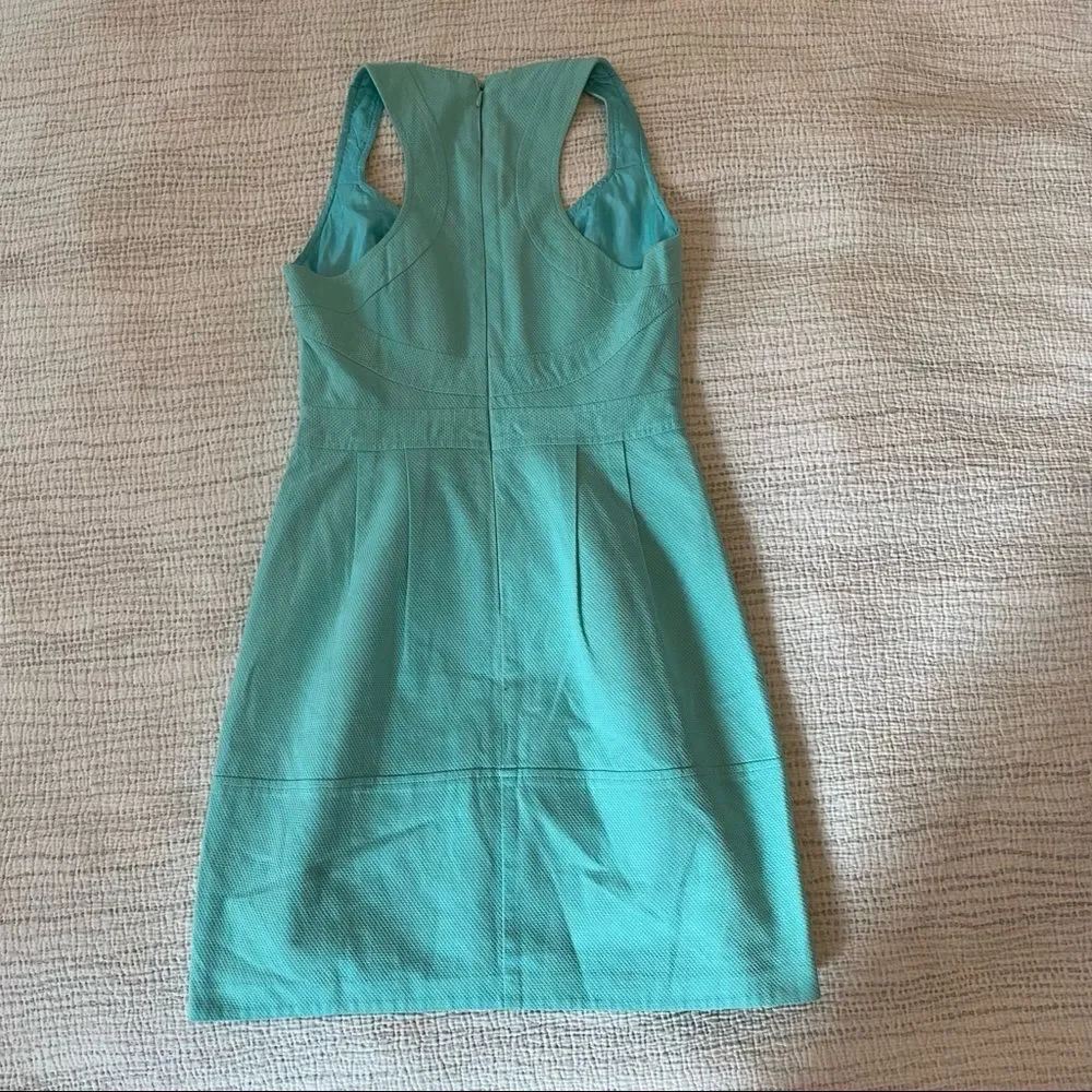 💙 Nanette Lepore Textured Basketweave Tiffany and Co Blue Dress size XS